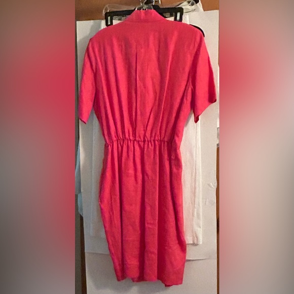 New Brooks Brothers Salmon Belted Linen Dress with Belt Size 10 - Picture 2 of 16